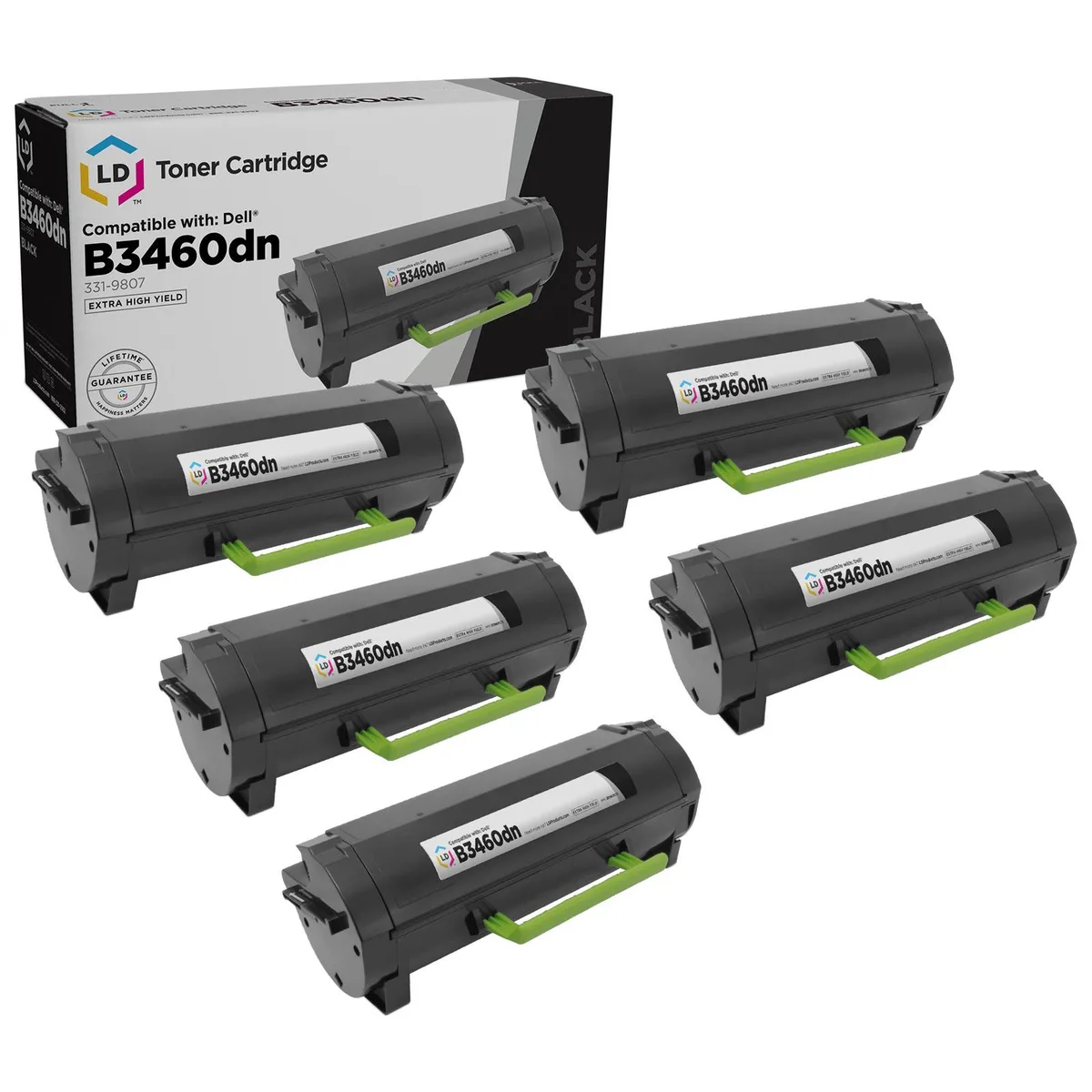 DELL DELL 331-9807 Extra High Yield Black Toner 5-Pack 20000 pages — product photo