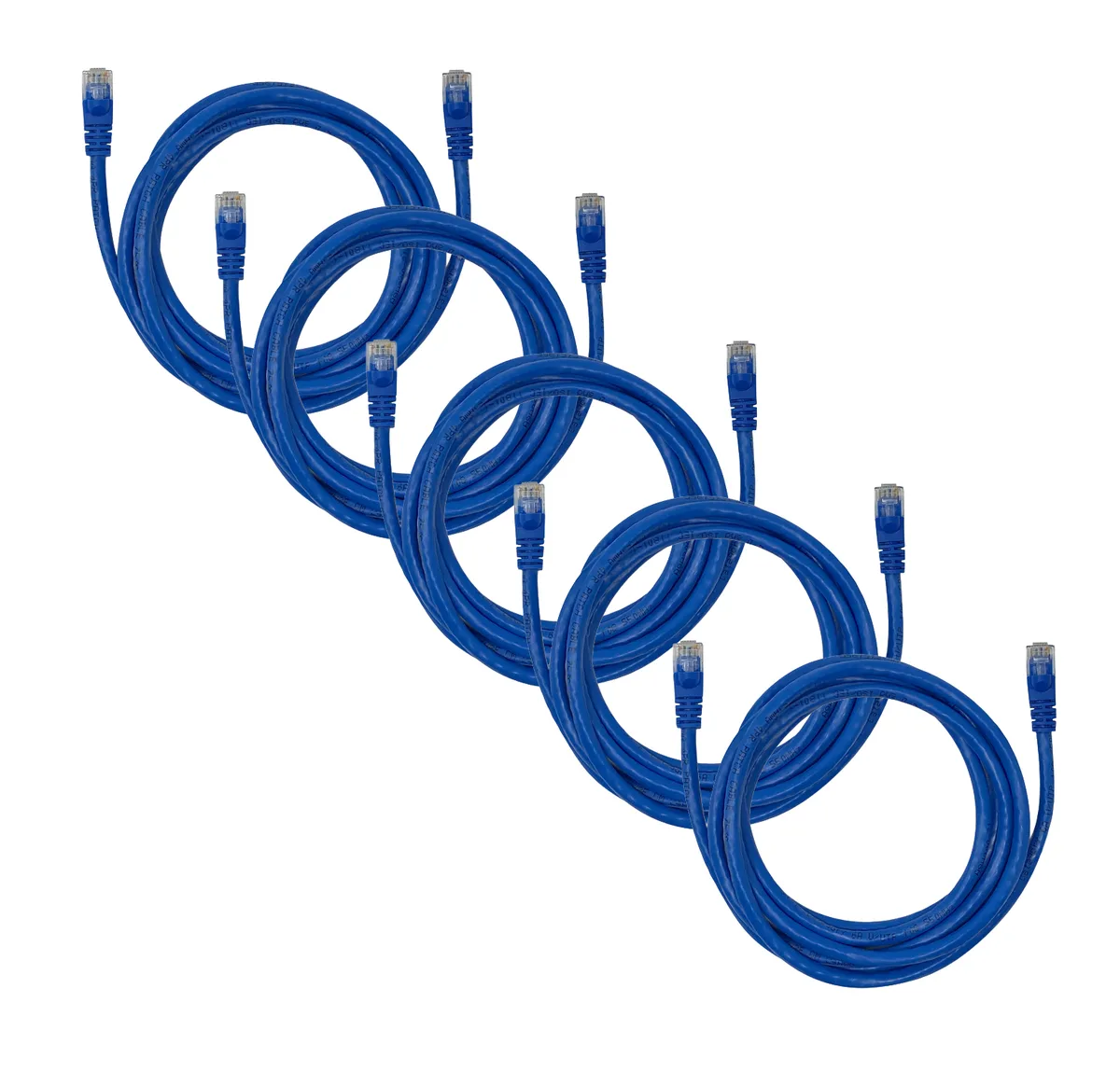 PPA International PPA International Cat6a Ethernet Cable Blue Snagless 7 ft 5-Pack — product photo