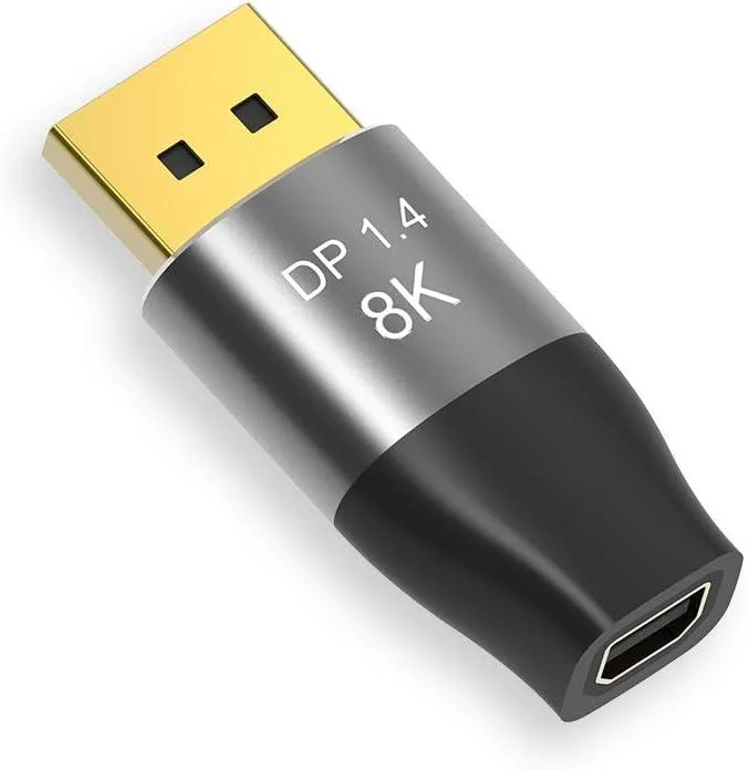 CableDeconn CableDeconn Mini DP Female to DisplayPort Male 8K 60Hz 4K 144Hz DP 1.4 Bi-Directional 5cm converter — product photo