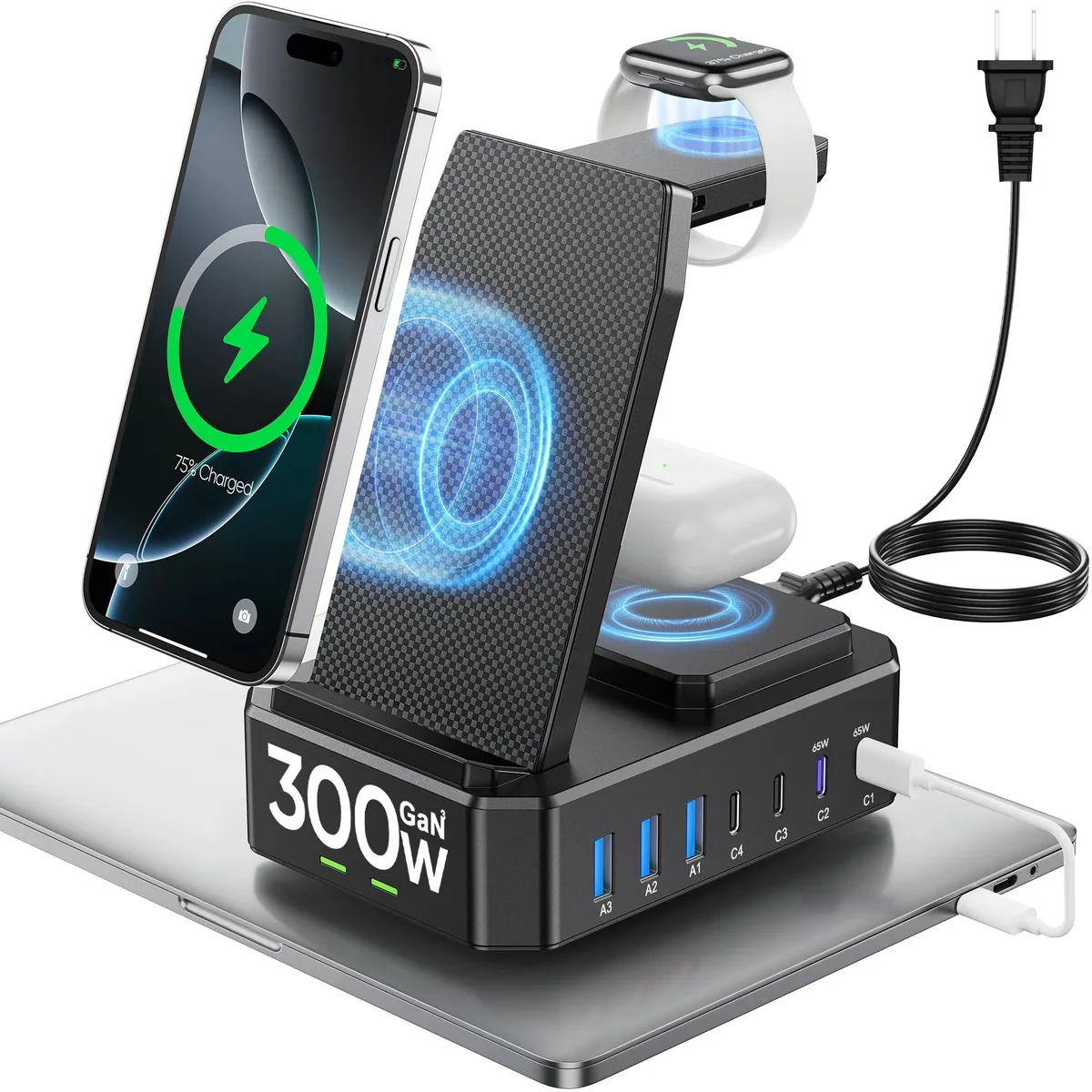 zutspzss M3 10-in-1 300W Charging Station Black — product photo