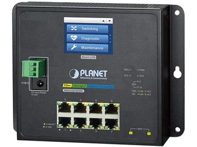 PLANET PLANET WGS-5225-8T2SV 8-port 10/100/1000T 2-port 100/1000X SFP managed network switch — product photo