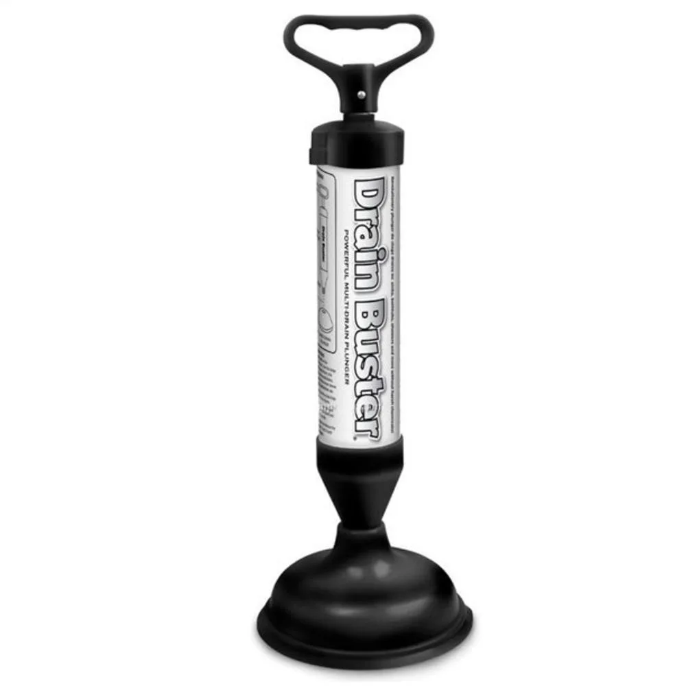 Blue air-pressure drain plunger with handle and two interchangeable suction cups