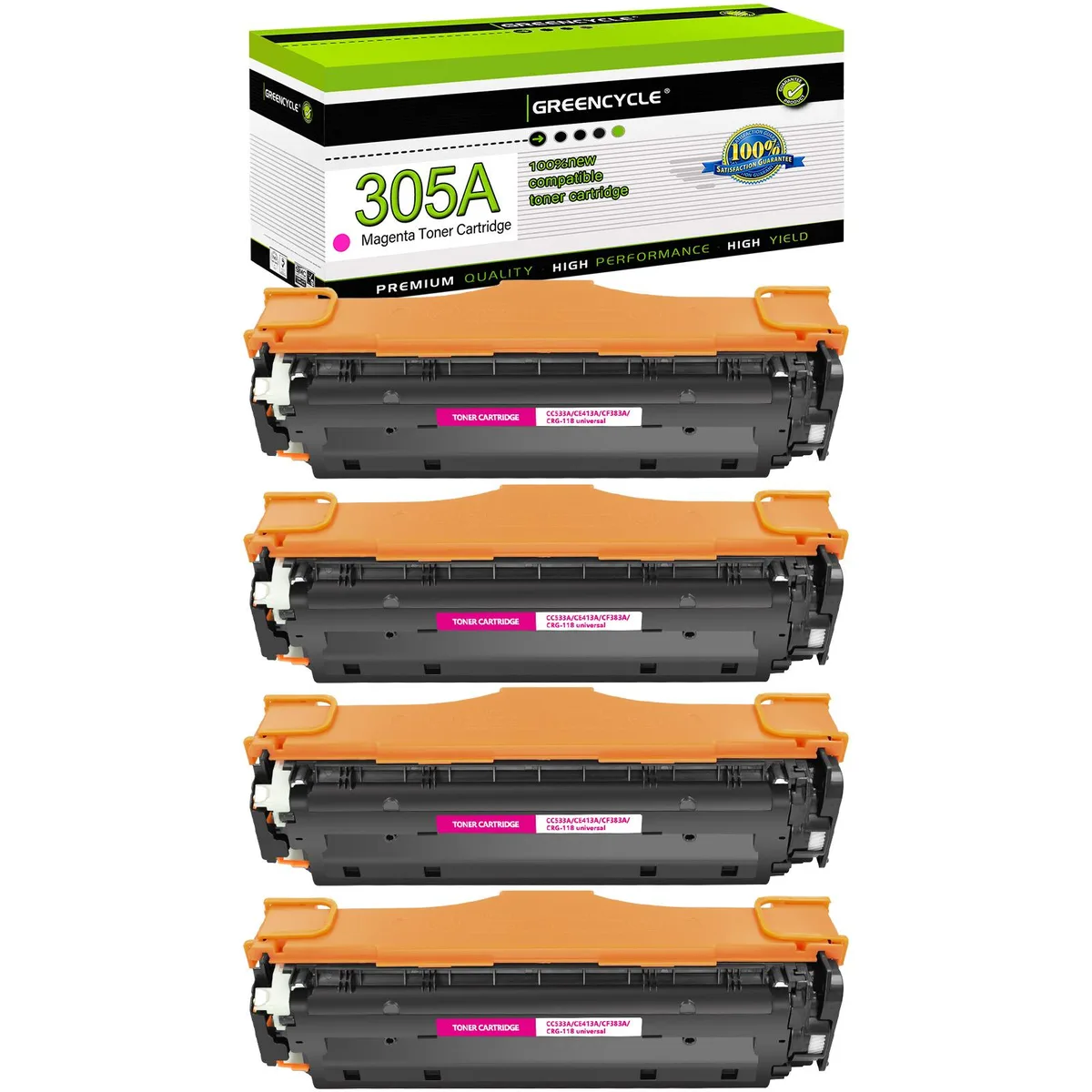 GREENCYCLE GREENCYCLE 305A Magenta 4 Pack Toner Cartridge — product photo