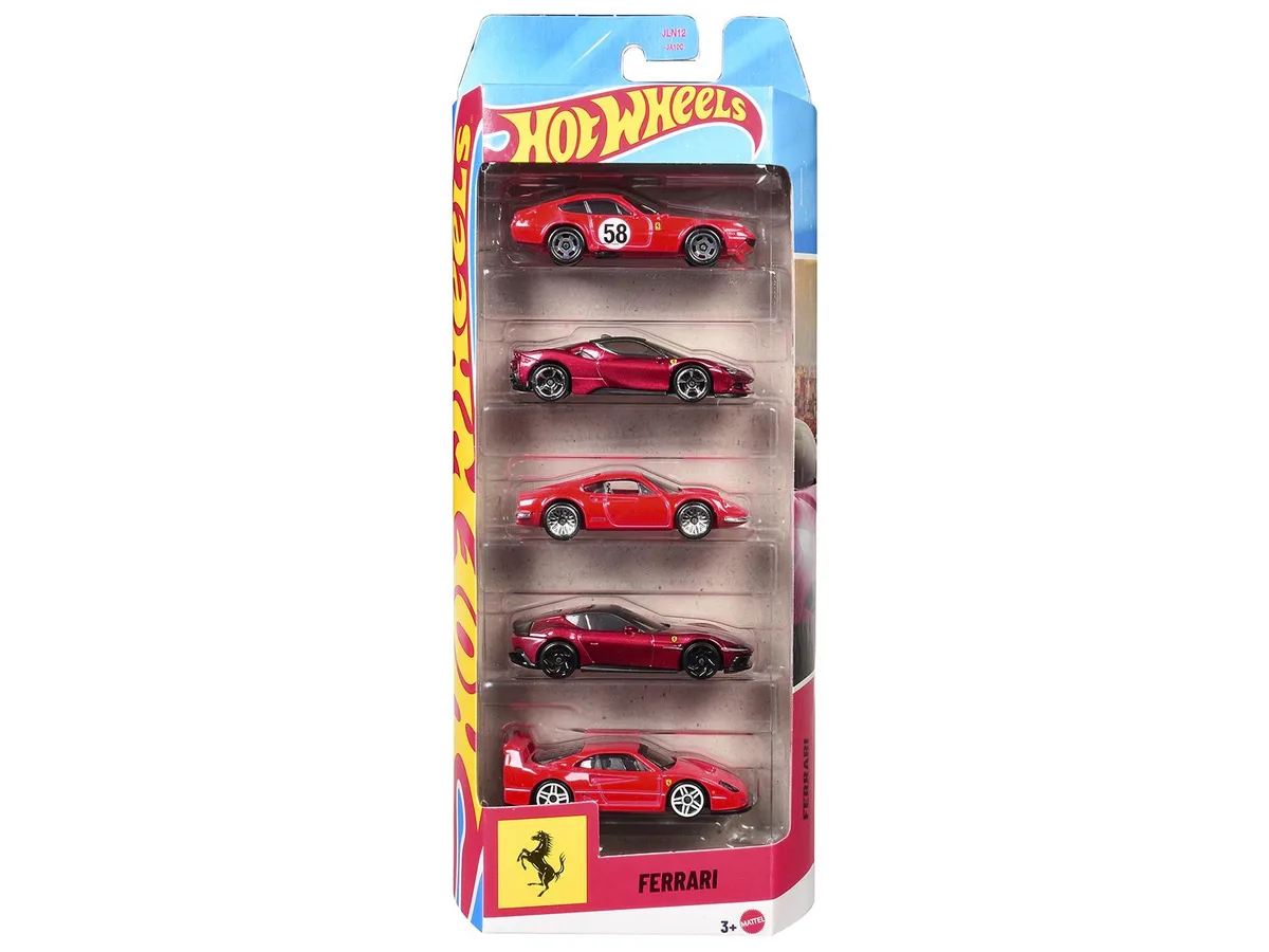Hot Wheels Hot Wheels Ferrari 5-Piece Diecast Set 2.5–2.75 in — product photo