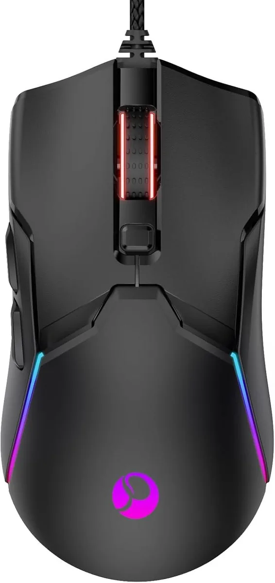Hitoor Hitoor Wired Gaming Mouse 8000 DPI 12 RGB Modes Black — product photo