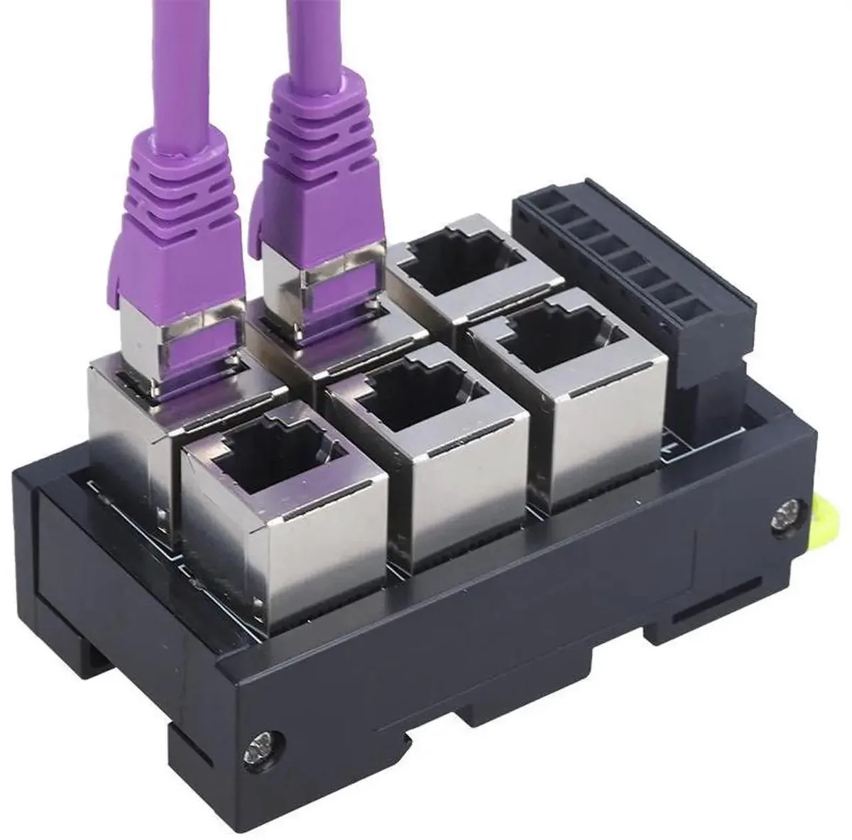 SMUGDESK SMUGDESK Industrial Ethernet Adapter RJ45 to 8-Pin Screw Terminal DIN Rail 35mm — product photo