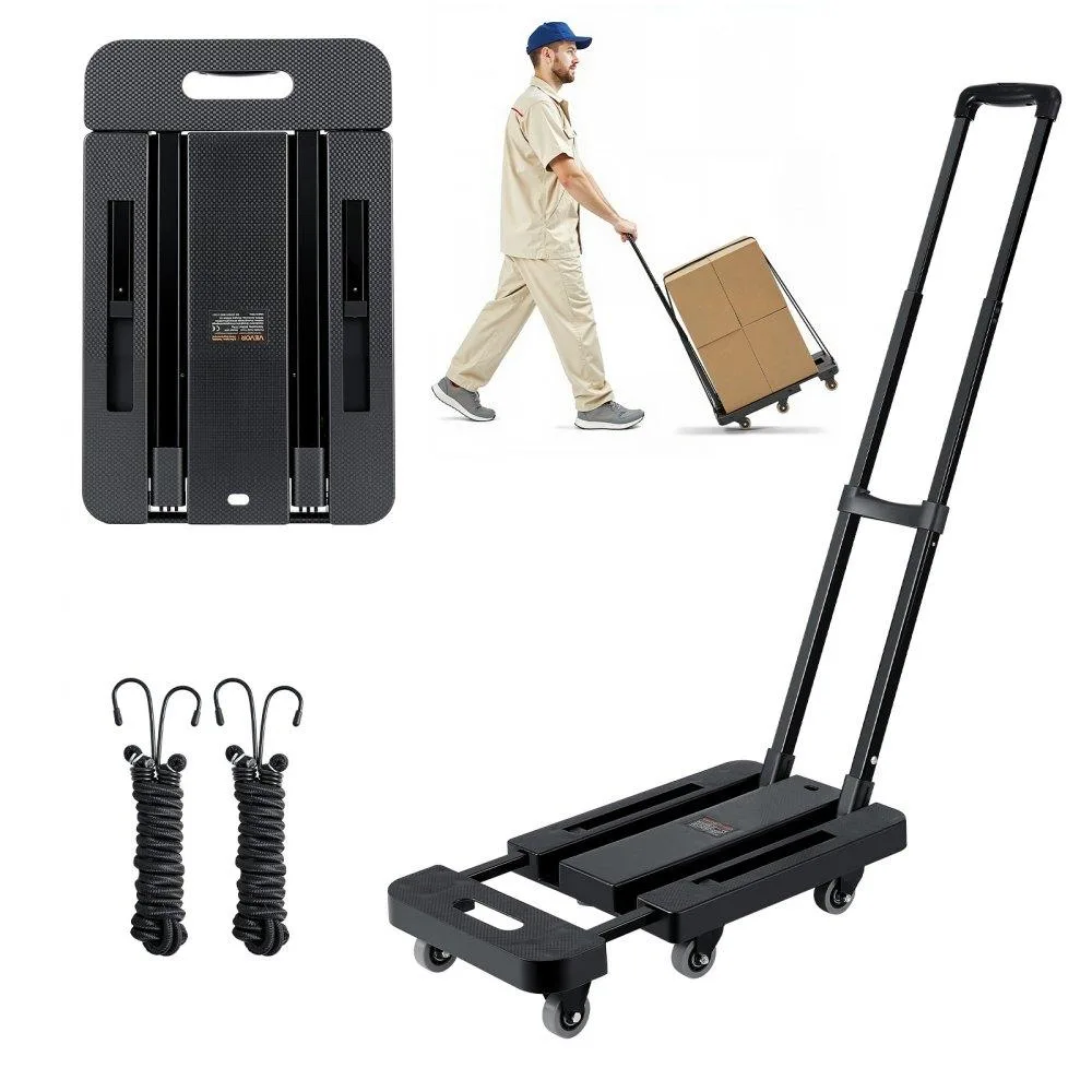 VEVOR VEVOR Folding Hand Truck 500 lbs 6 Wheels Black — product photo