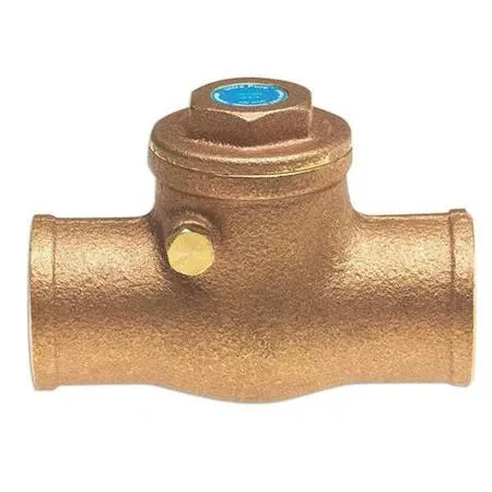 Small bronze inline check valve with sweat connections