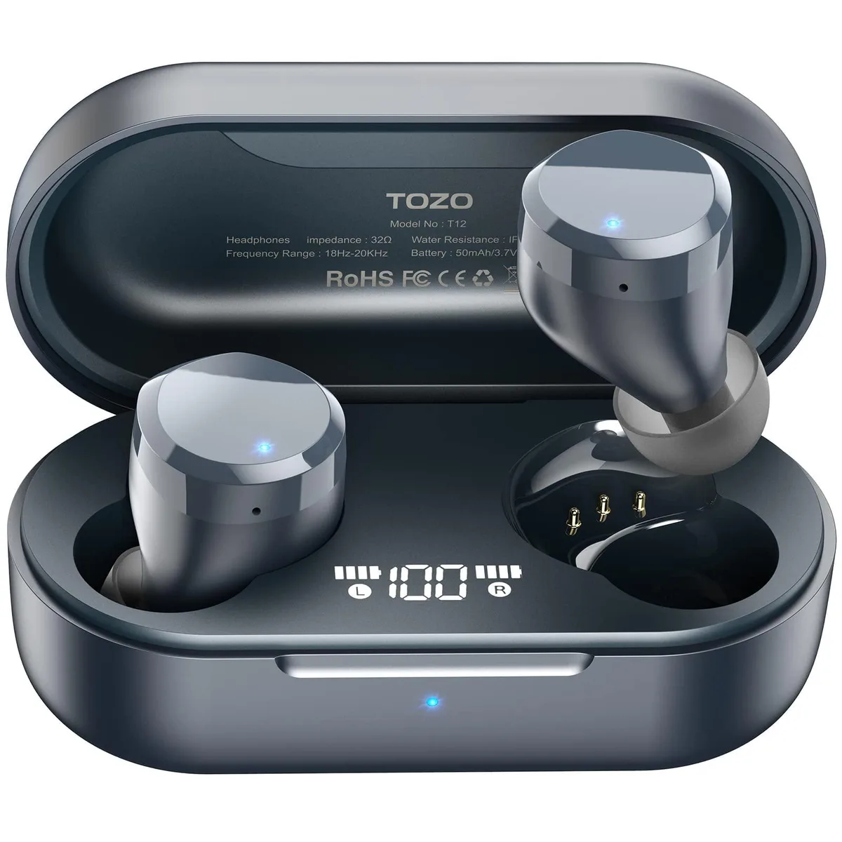 TOZO Store TOZO T12 Wireless Earbuds Bluetooth 5.3 Blue — product photo
