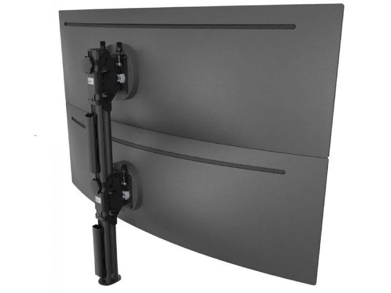 American Battery American Battery AWMS2BT75HB Heavy Duty Dual Vertical 24-55" Monitor Desk Mount Black — product photo