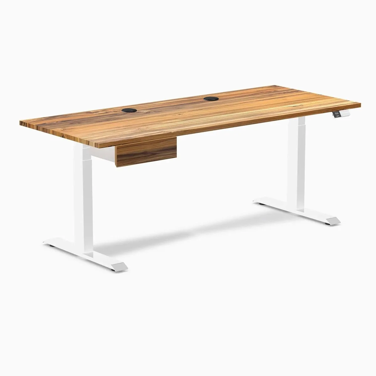 Desky Desky Dual Hardwood Standing Desk With Drawer Teak 72 x 30 in White — product photo