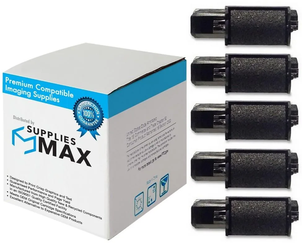 SuppliesMax SuppliesMax CSOIR-40 Black Ink Rollers 5 Pack — product photo