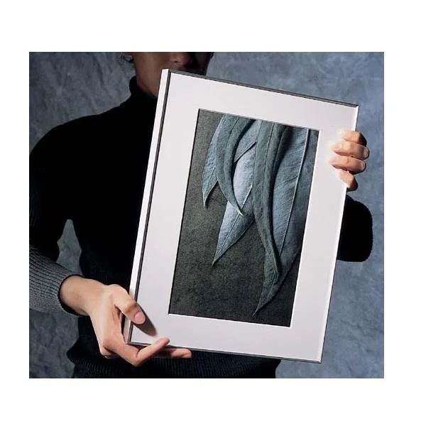 Black aluminum Fineline frame for 8 by 12 inch photos, thin face, Framlok system