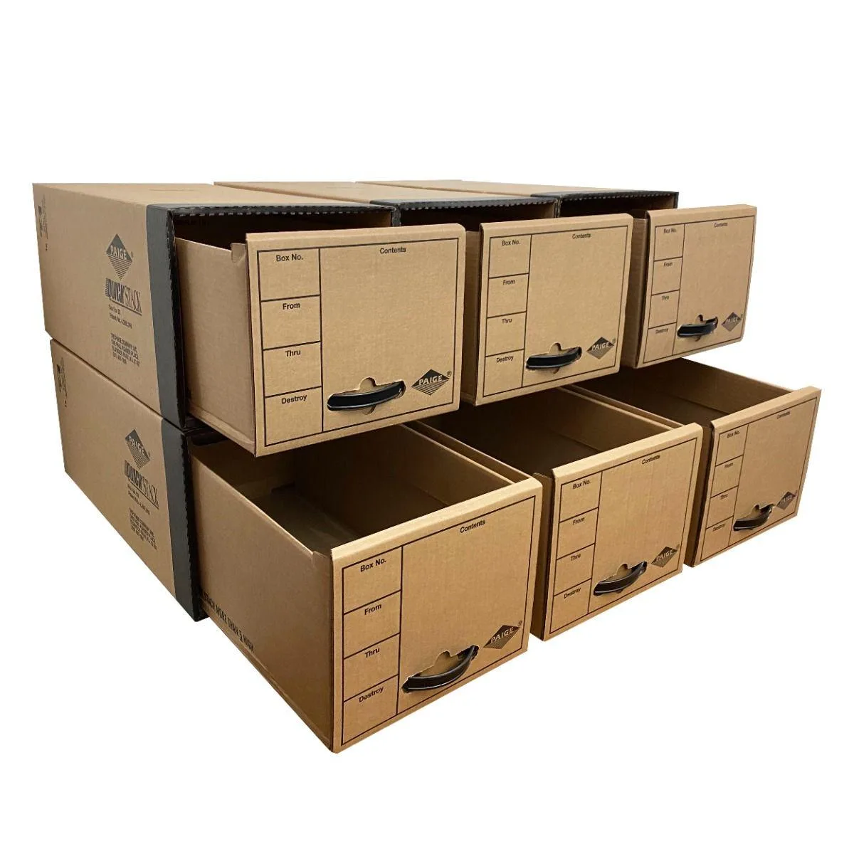 UBMOVE UBMOVE Quick Stack Drawer File Boxes 24" x 12.5" x 10.5" 6 Pack — product photo