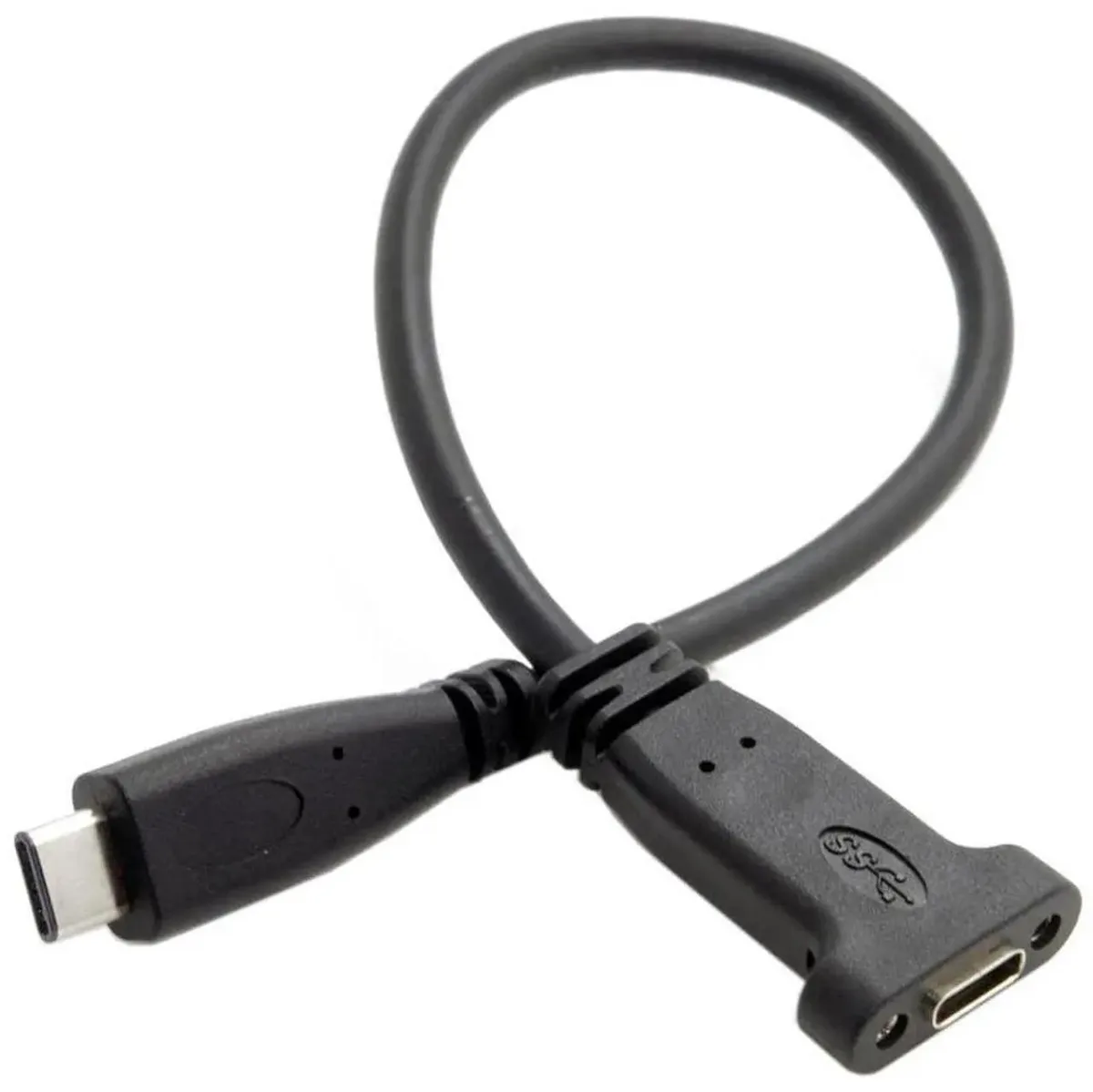 SMUGDESK SMUGDESK USB 3.1 Type-C Male to Female Extension Cable with Panel Mount Screw Holes — product photo