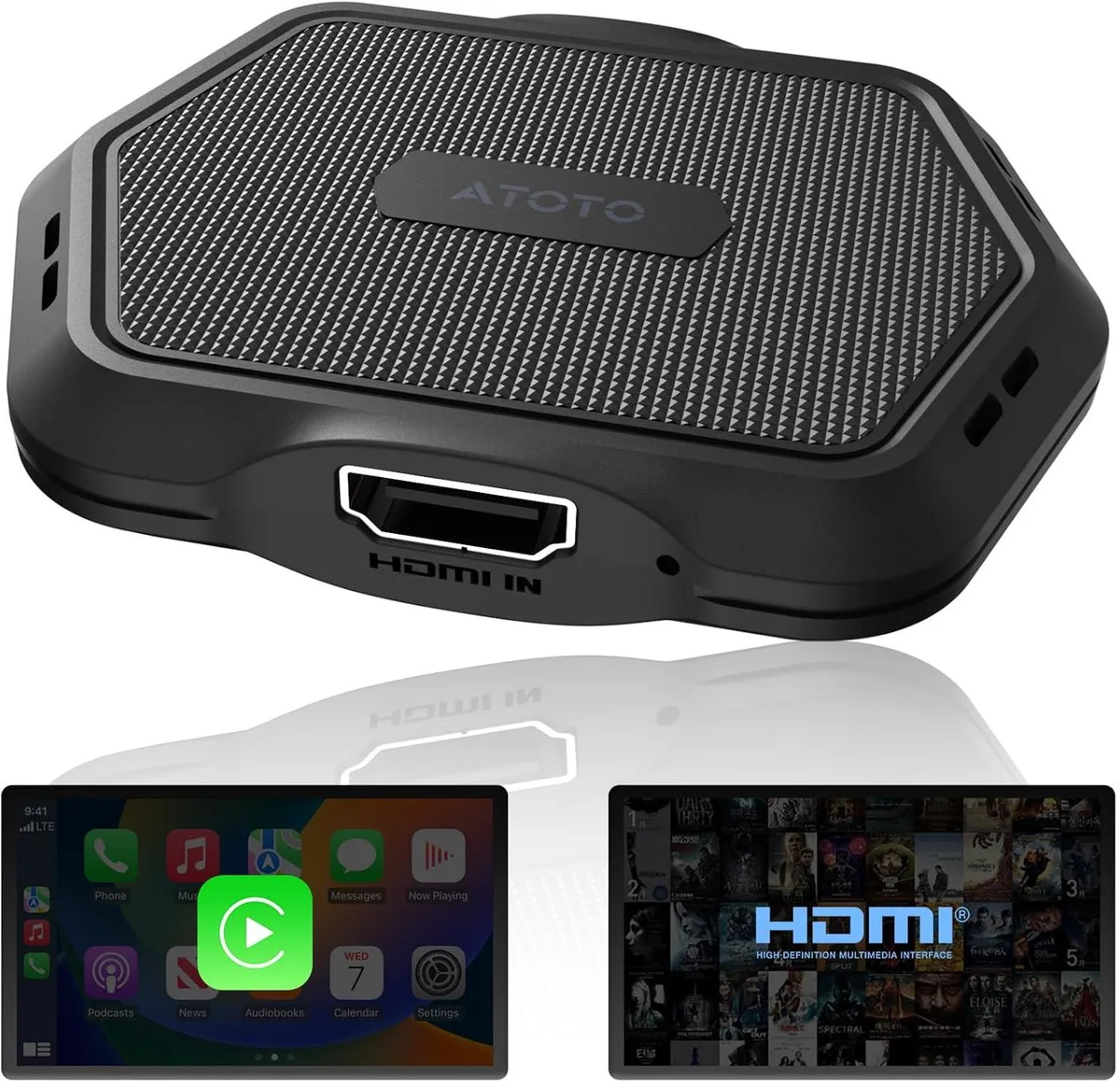FLEANE FLEANE AD1 Wireless CarPlay Box Adapter with HDMI Input 2 in 1 Dongle Black — product photo
