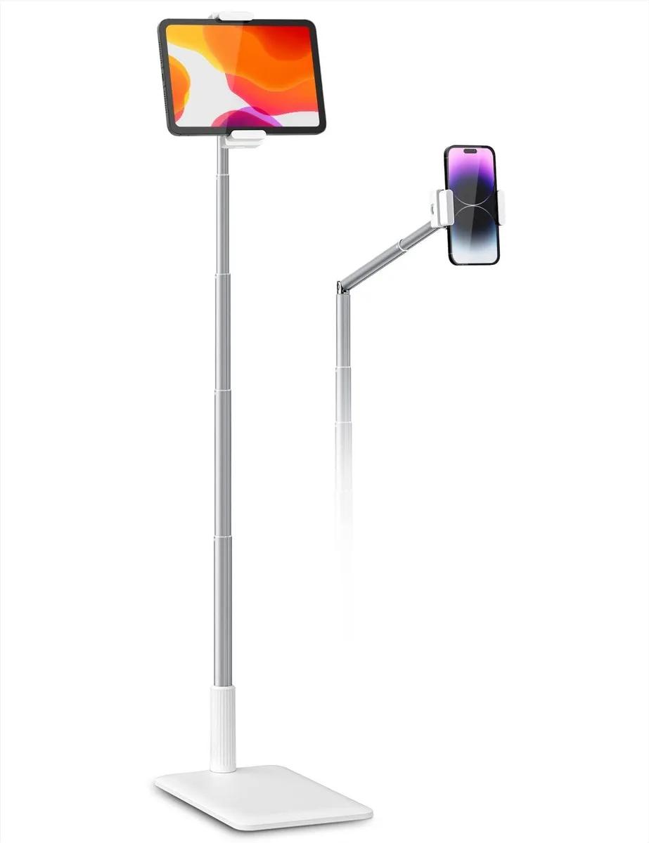 MCHOSE MCHOSE Tablet Floor Stand Flexible Long Arm Phone Mount 3.5-11 inch White — product photo