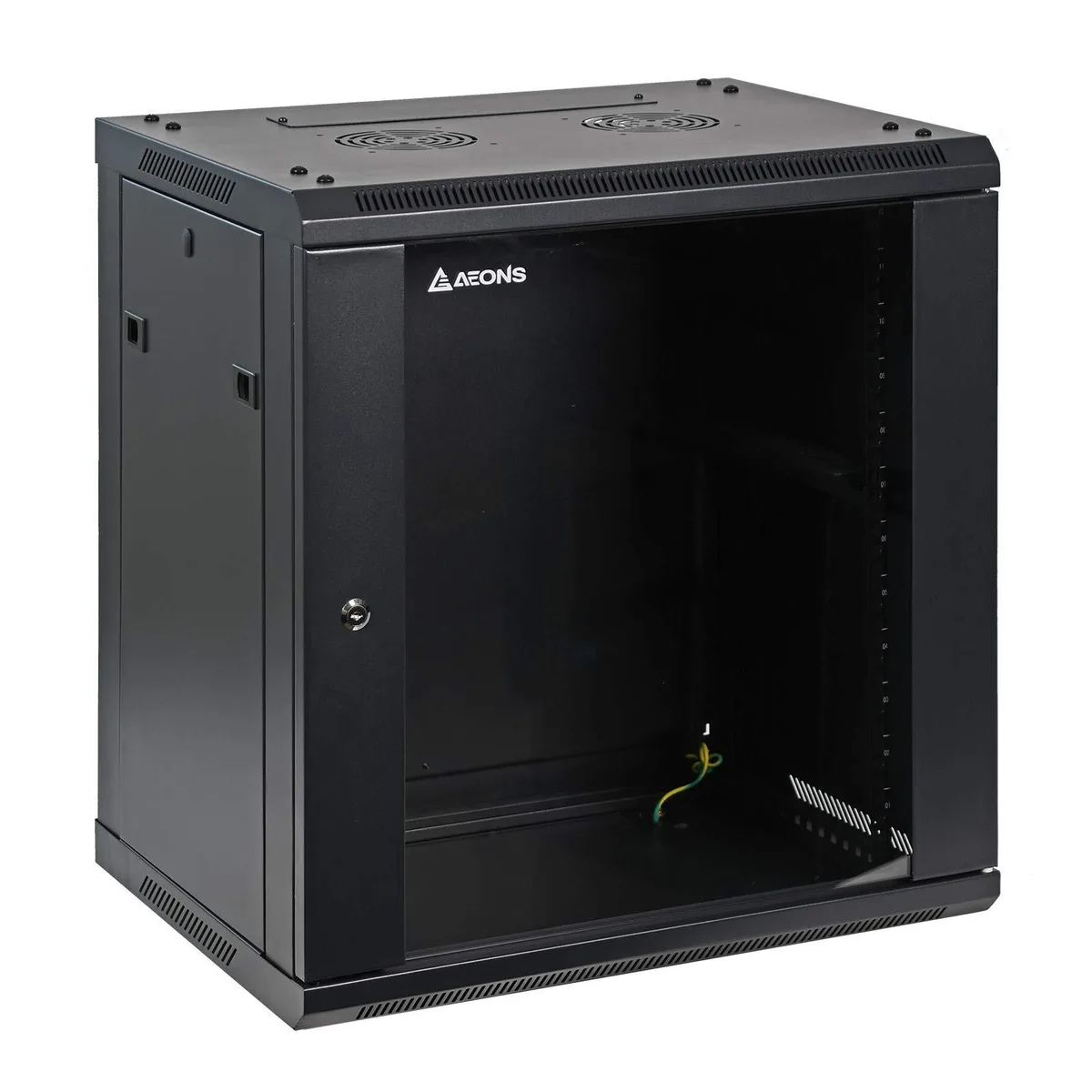 AEONS AEONS 12U Wall Mount 19" Cabinet 16" Depth Glass Door — product photo