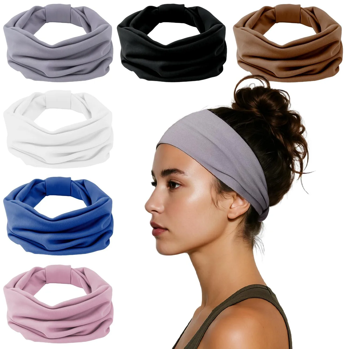  HSEM Headband002 6-pack neckwear 9.4"x5.5" Black — product photo