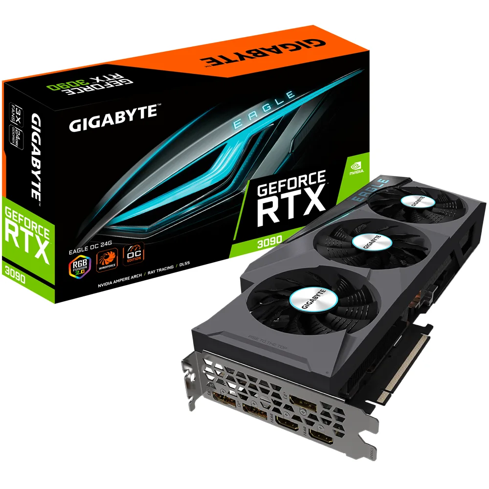 GIGABYTE GIGABYTE GeForce RTX 3090 EAGLE OC 24GB GDDR6X graphics card — product photo