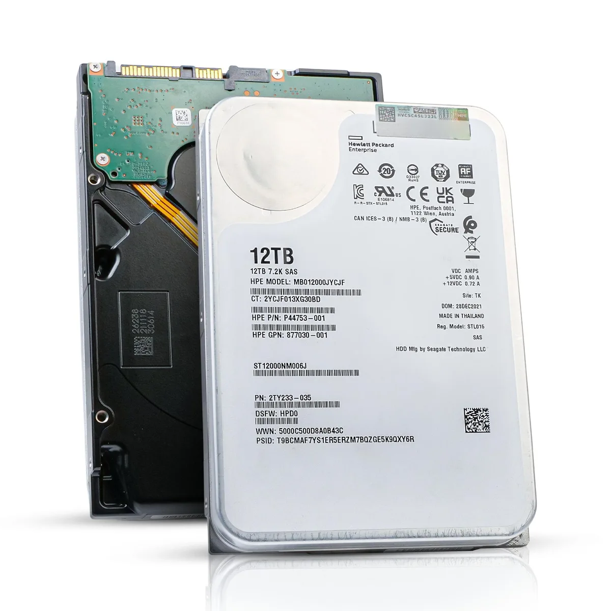 Seagate Seagate Exos X16 ST12000NM006J 12TB SAS 7200 RPM 256MB 3.5in internal hard drive — product photo