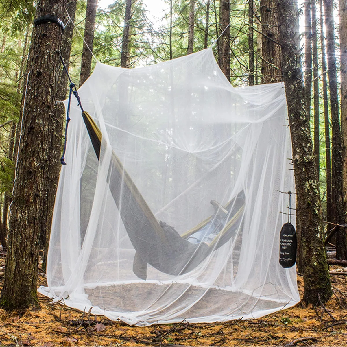White rectangular canopy frame with seven silver metal hooks, 220 cm square footprint