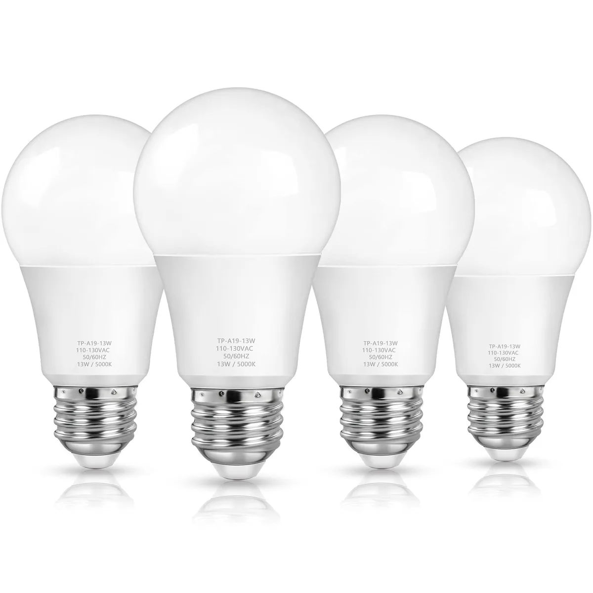 MAXvolador A19 LED Light Bulbs 100W Equiv 5000K 1500LM E26 13W Non-Dimmable 4-Pack — product photo