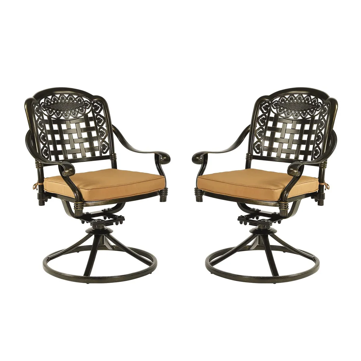 MEETWARM MEETWARM 2 Piece Patio Dining Swivel Rocker Chairs Dark Bronze — product photo