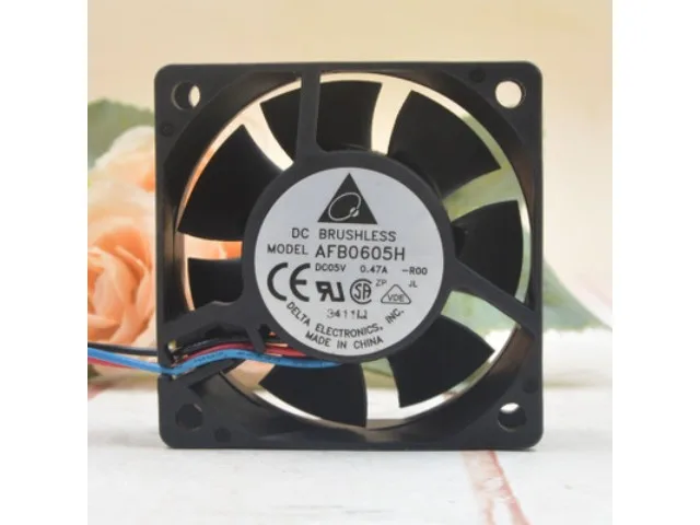 Fans Fans AFB0605HAppearance 60×60×25mm 5V 0.47A 4000RPM 23CFM 28dB double ball bearing case fan — product photo