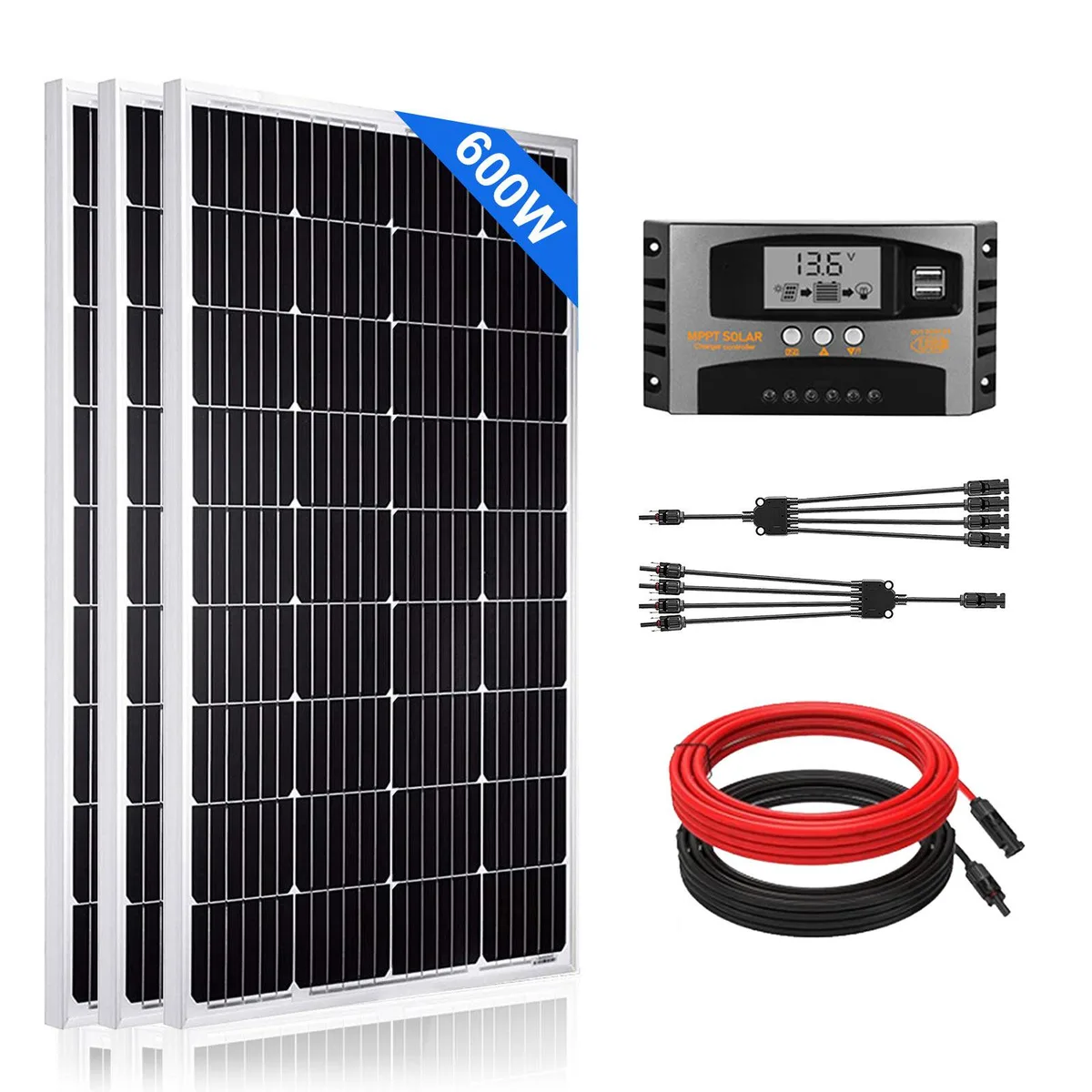 PFCTART PFCTART 600W Monocrystalline Solar Panel Kit 200W 12V — product photo