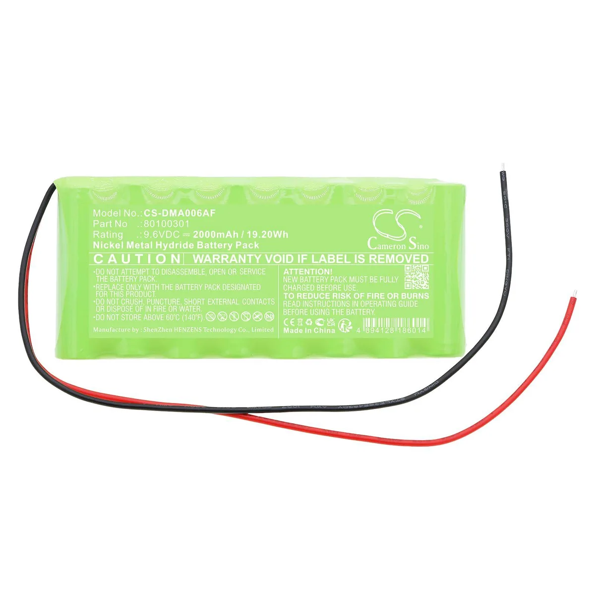  Cameron Sino ATD006 80100301 2000mAh 9.6V standard battery — product photo