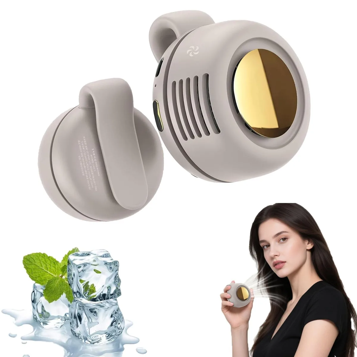  F001 Portable Outdoor Fan Clip-On 5100 RPM 7 W 900 mAh White — product photo