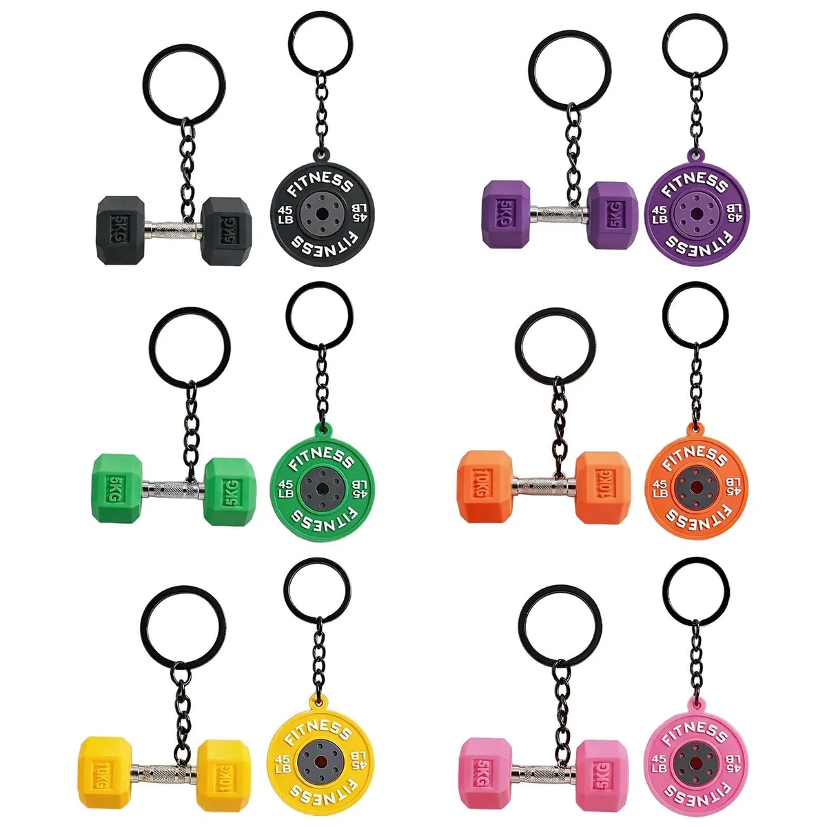  Viator Gear Bryxium024 keyholder 12-pack gym dumbbell weight plate silicone black — product photo