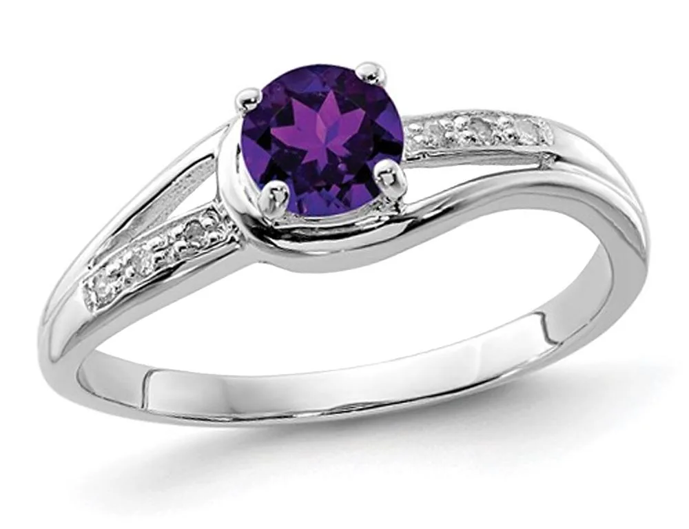 Gem &amp; Harmony Gem &amp; Harmony 1/3 ct Amethyst Sterling Silver Ring .35 Gem .03 Diamond 925 — product photo