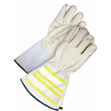 BDG BDG Leather Drivers Gloves Gauntlet Cuff Wing Thumb Beige 1280 L — product photo