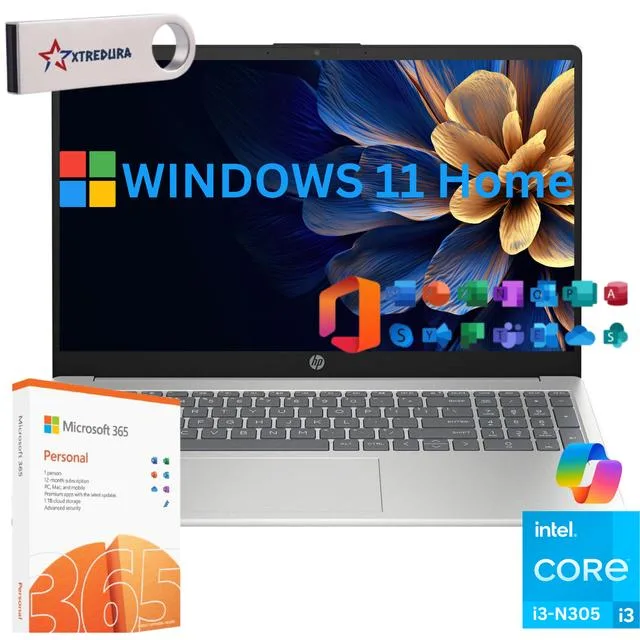 HP HP 17 business laptop i3-N305 16GB 512GB 17.3" HD+ Windows 11 Home Silver — product photo