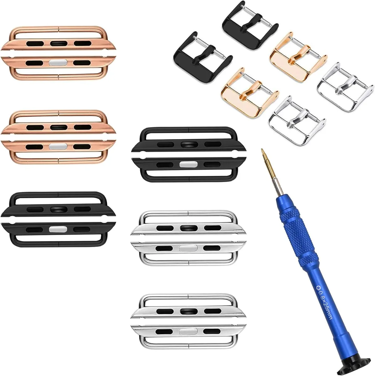 ETEIZU ETEIZU Watch Band Connector Kit Silver Black Rose Gold 6 Pack — product photo