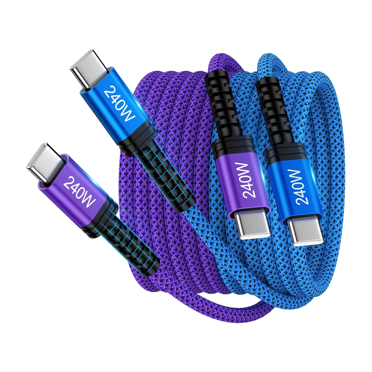 GE USB-C to USB-C Phone Cable 240W 25ft Braided — product photo