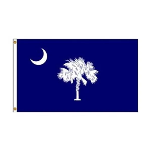 South Carolina state flag, 5 by 8 feet, nylon with header and grommets
