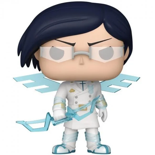 Vinyl Funko POP figure of Uryu Ishida in white Quincy outfit with bow, approximately 10.2 cm tall