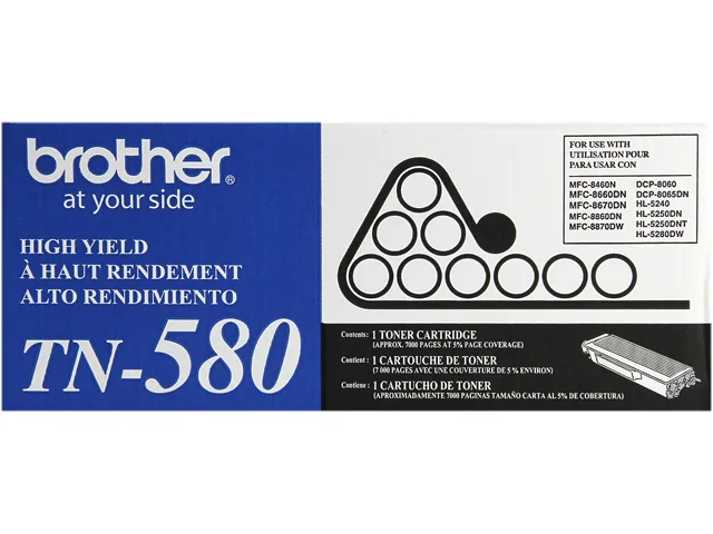 Brother Brother TN580 High Yield Black Toner Cartridge 7000 Pages — product photo