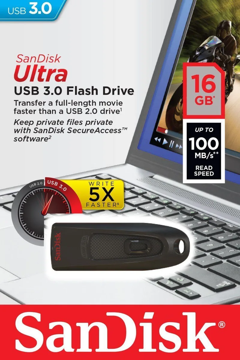 SanDisk SanDisk Ultra USB 3.0 16GB Flash Drive SDCZ48-016G-U46 — product photo