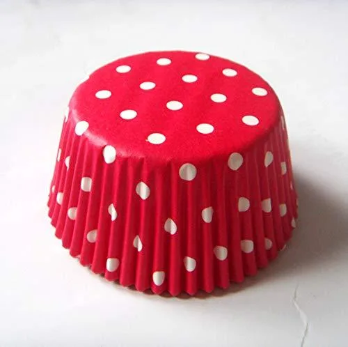 Red polka dot paper cupcake liners, 100 count, standard size