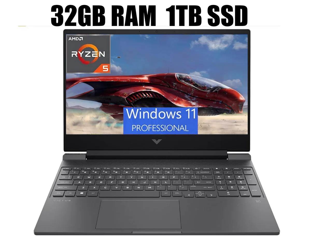 HP HP Victus 15 Raider Ryzen 5 7535HS RX 6550M 32GB 1TB Black gaming laptop — product photo