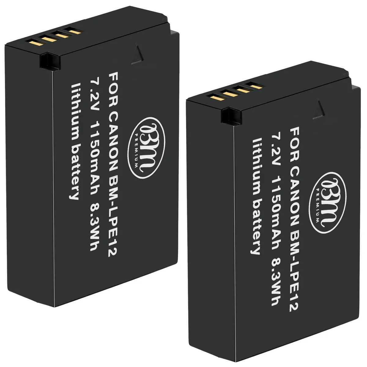  BM Premium LP E12 Lithium-Ion Camera Battery 2-Pack 1100 mAh 7.4 V — product photo