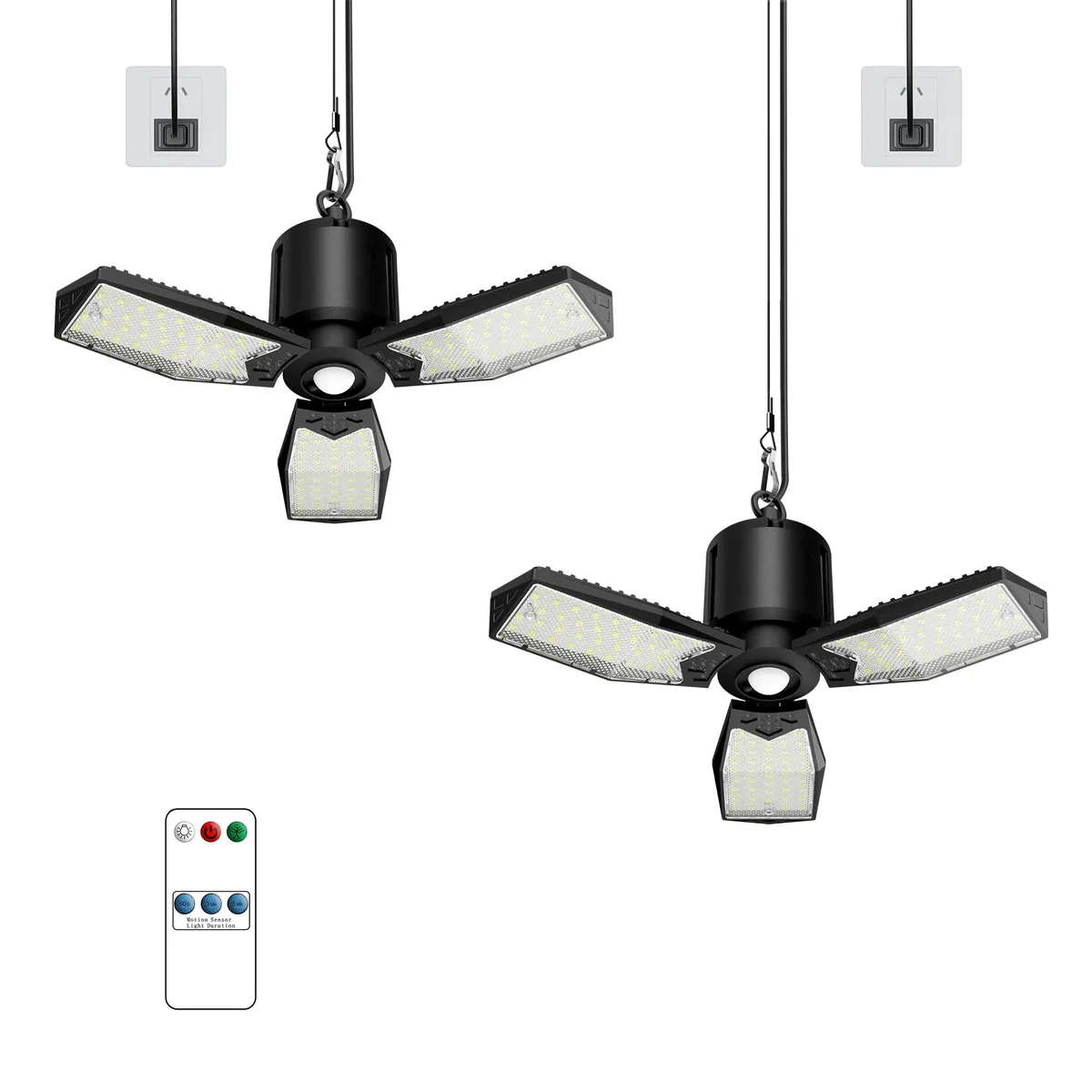 Baldwin 3-Panel Plug-In LED Motion Light 8000LM 6500K 80W 2-Pack — product photo