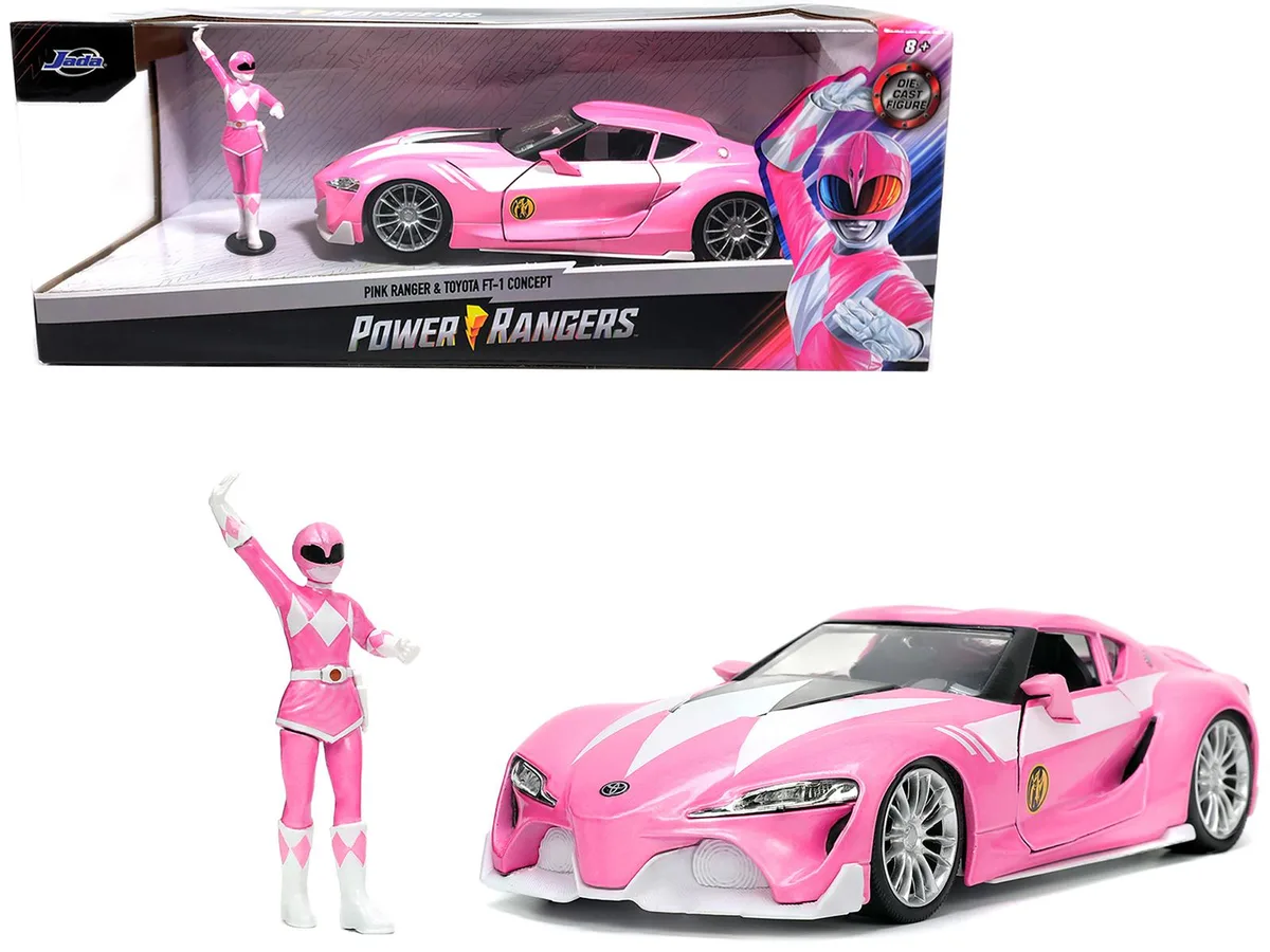 Jada Jada 1/24 Toyota FT-1 Concept Pink Metallic with Pink Ranger Figure 33224 — product photo