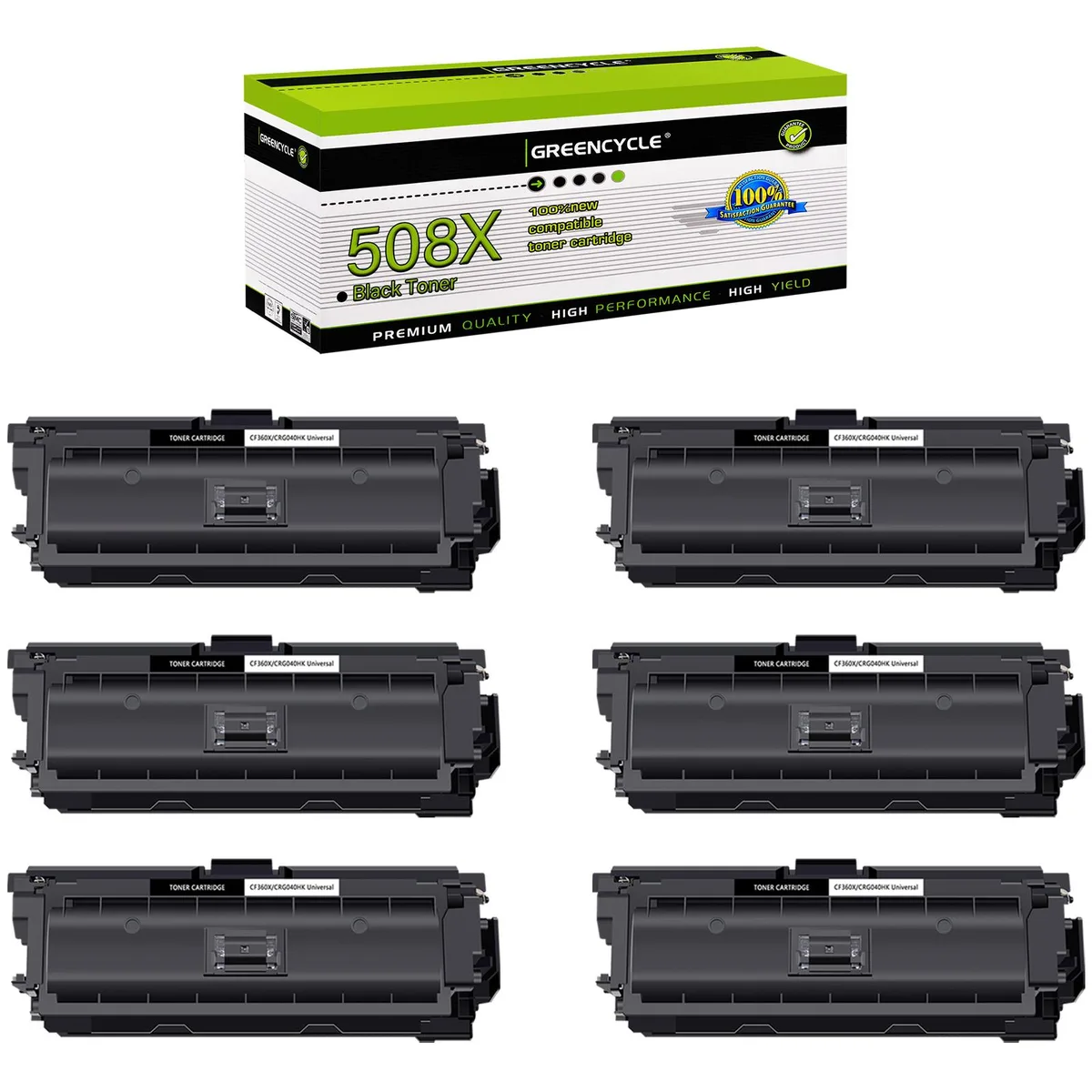 GREENCYCLE GREENCYCLE 508X CF360X Black Toner Cartridge 6 Pack — product photo