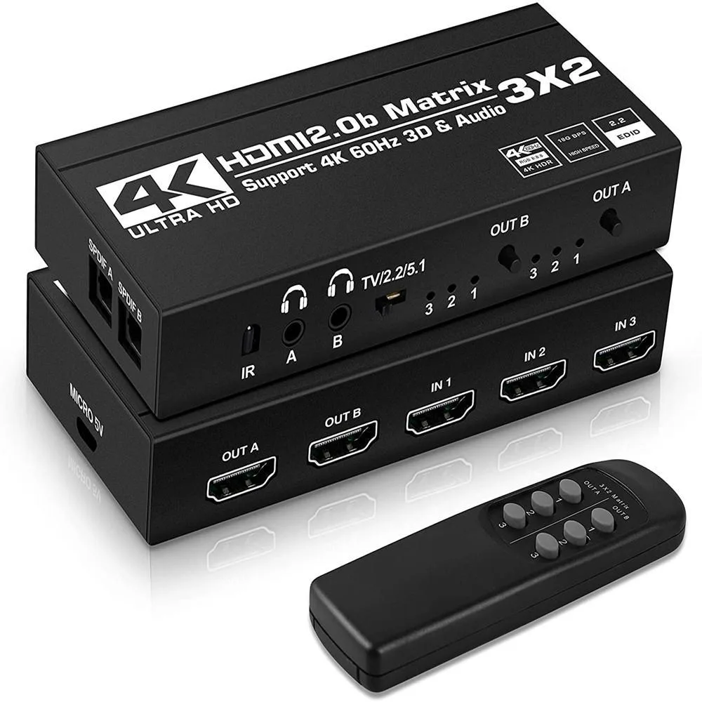 WRIARICH WRIARICH OZJ5 3x2 HDMI Matrix Switch 4K@60Hz — product photo