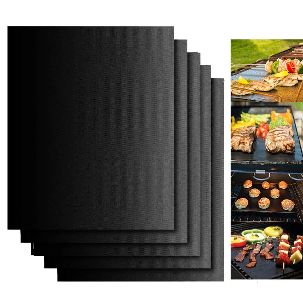  Healthy Living BBQ Grill Mat 5 Pack 15.75 x 13 Inch Black — product photo
